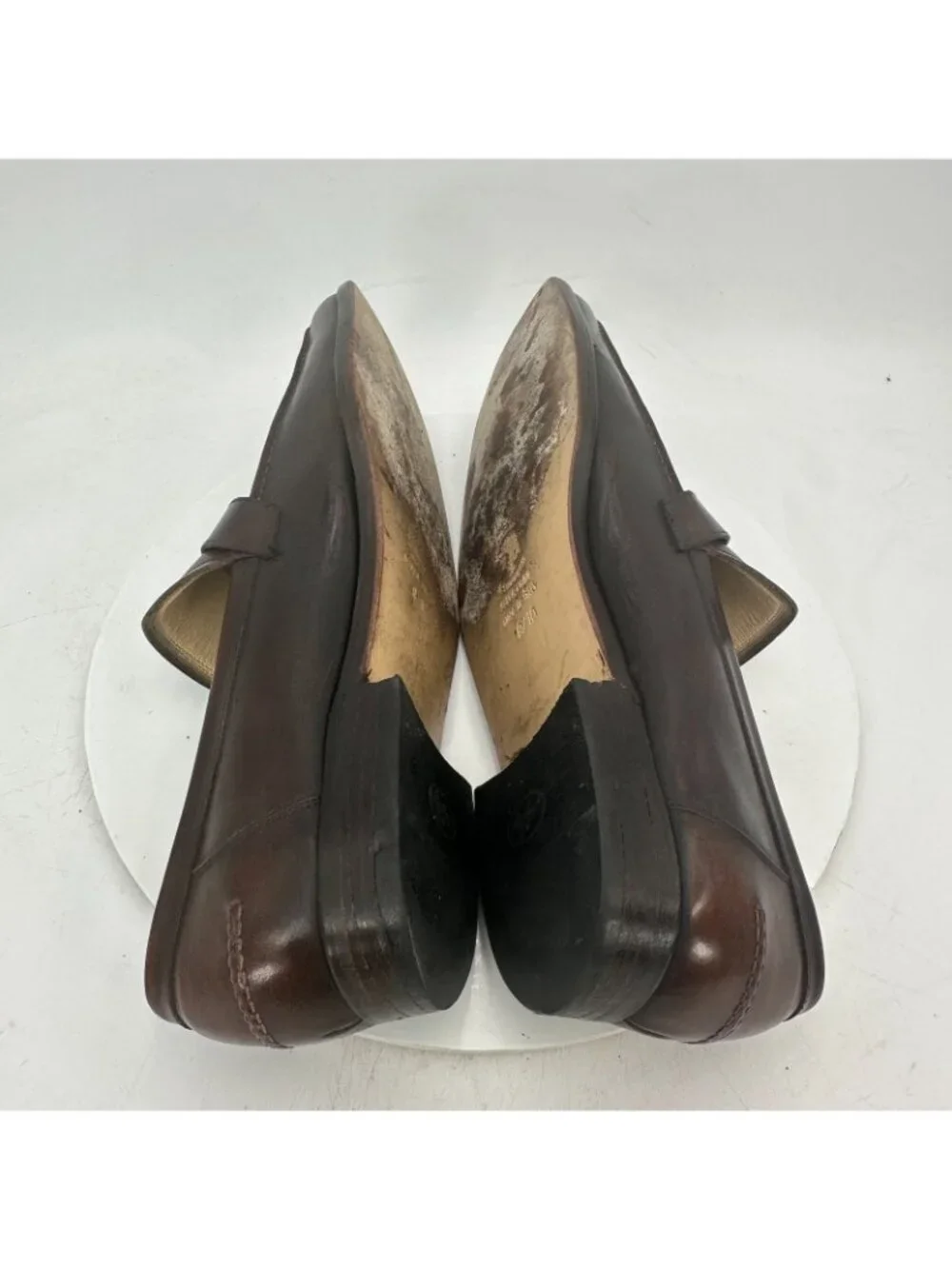 Salvatore Ferragamo Men Size 12 Brown Leather Buckle Pull On Loafer Shoes